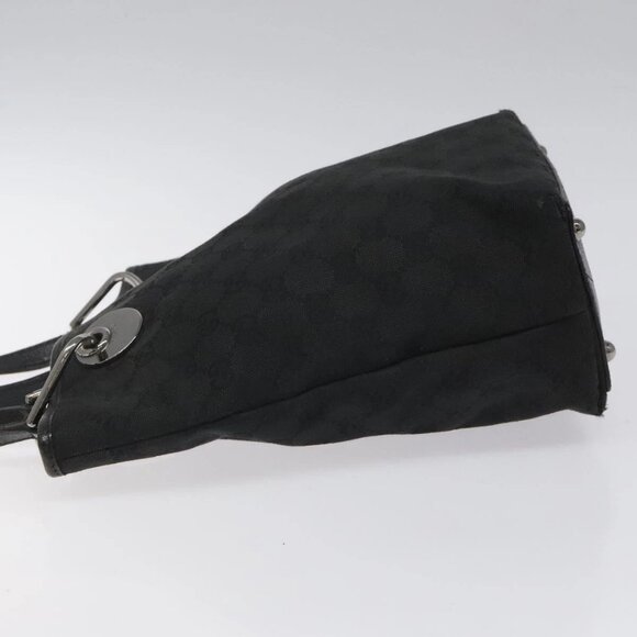 GUCCI GG Canvas Tote Bag Black Silver 120840 Auth - Picture 11 of 16